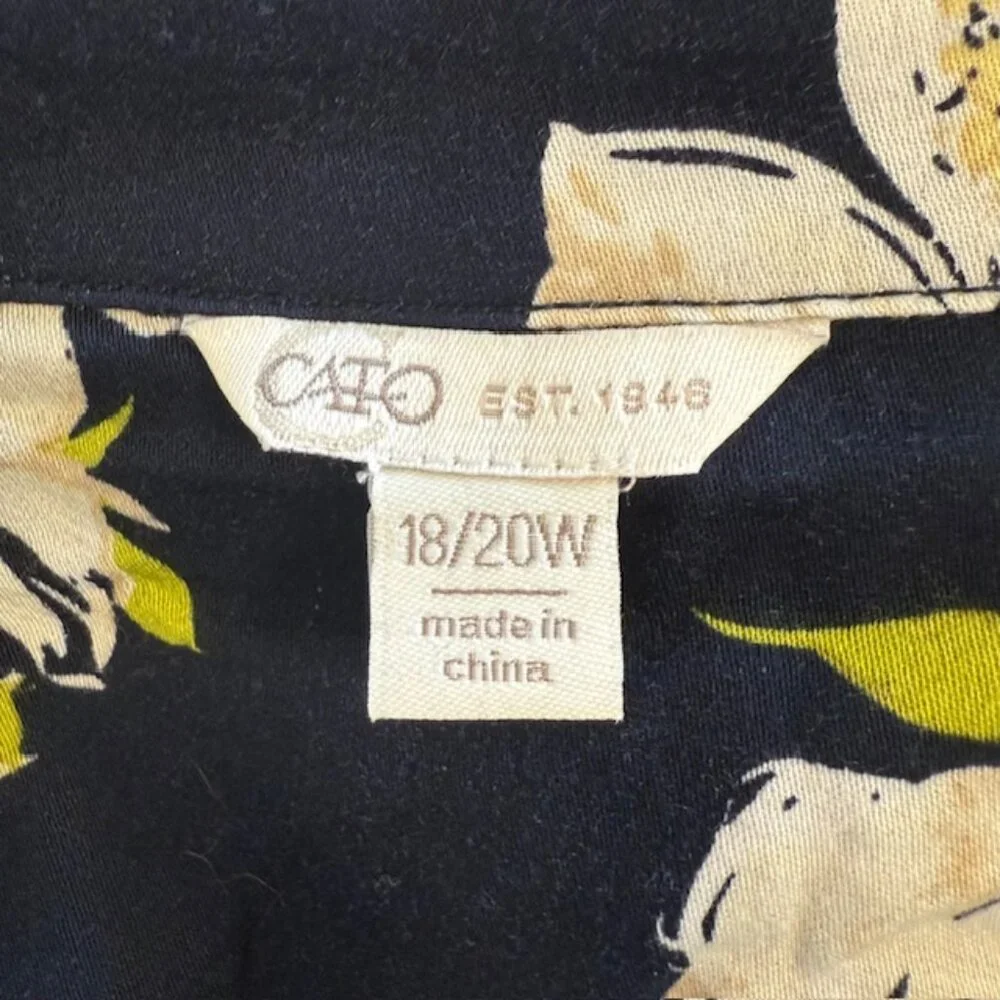 Cato Maxi Dress Tie Waist Blue and White Floral Dress Women's Size 18/20W - Picture 3 of 12